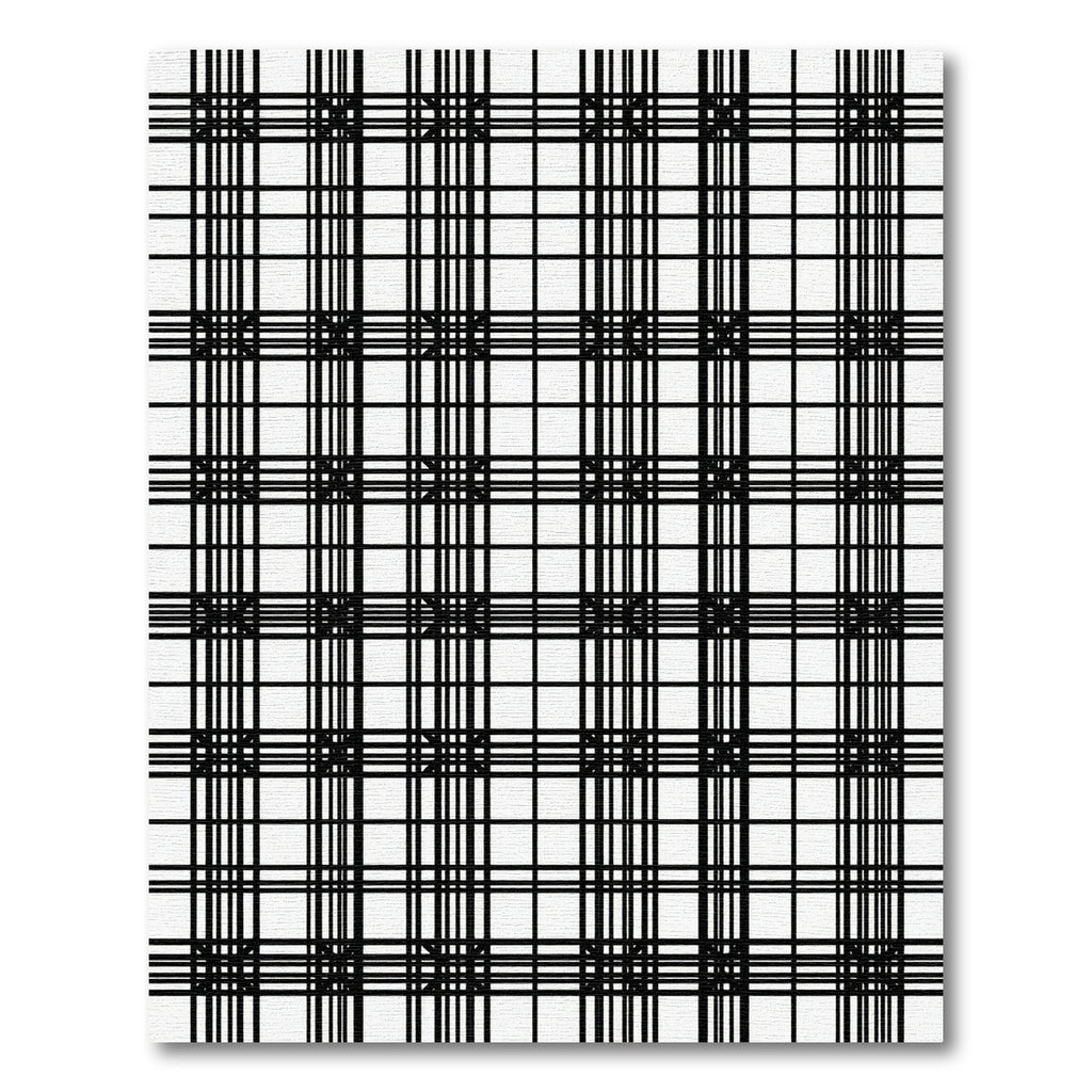 Black White Grid Classic Plaid Rug