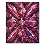 Modern Geometric Magenta Crystal Facet Rug