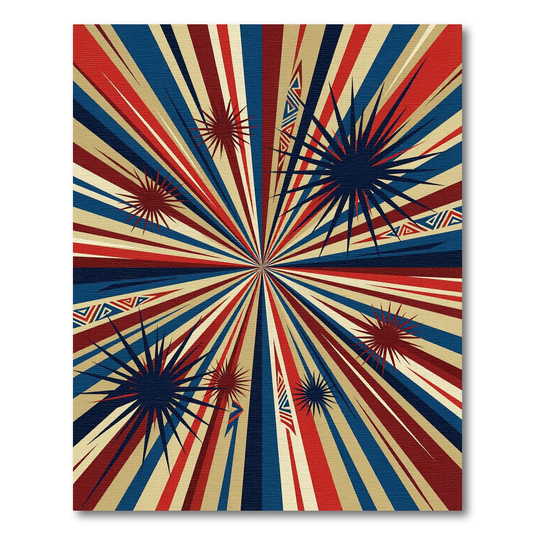 Radiant Starburst Geometric Patriotic Ray Rug