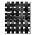 Black Carbon Fiber Weave Straps Rug