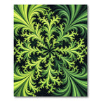 Luminous Lime Fern Fractal Swirl Rug