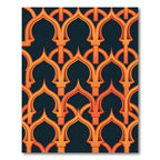 Bold Amber Arched Geometric Lattice Rug