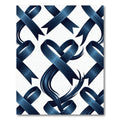Elegant Deep Blue Ribbon Knot Rug