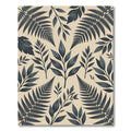 Charcoal Fern and Leaf Botanical Foliage Rug
