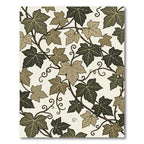 Earthy Green Ivy Leaf Botanical Vine Rug