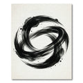 Ink Wash Black Swirl Circle Rug