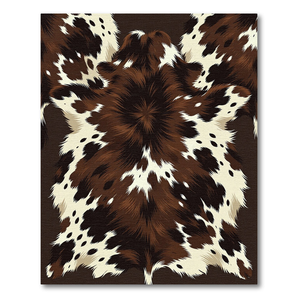 Rustic Brown White Spotted Cowhide Rug