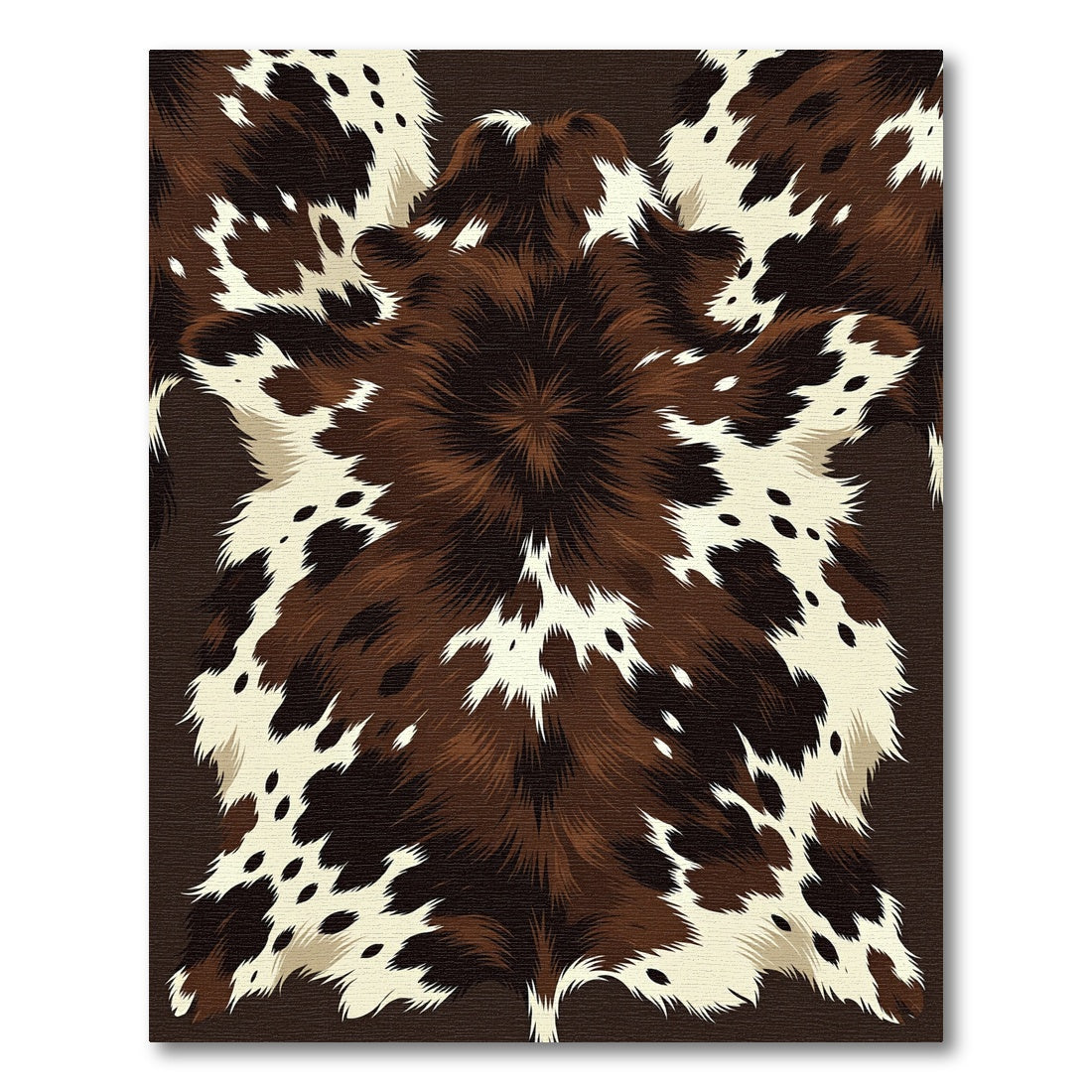 Rustic Brown White Spotted Cowhide Rug