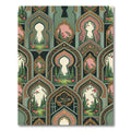 Sage Green Archway Floral Garden Tapestry Rug