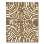 Brown Cream Swirling Circles Rug