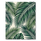 Emerald Green Palm Frond Overlay Rug