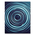 Deep Blue Concentric Swirl Rug