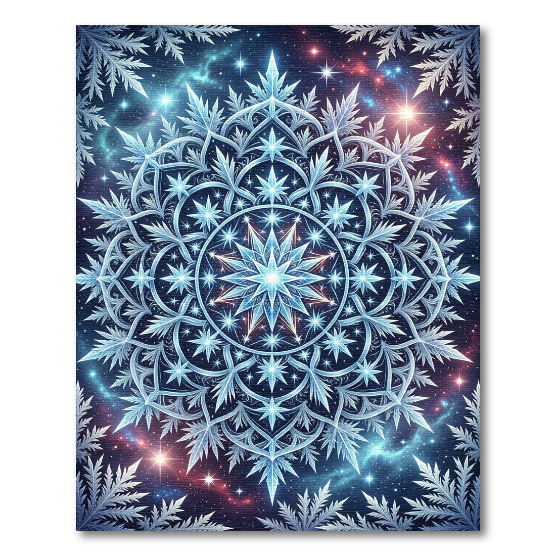 Celestial Frozen Starry Winter Mandala Rug