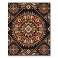 Tribal Burnt Orange Geometric Sun Medallion Rug