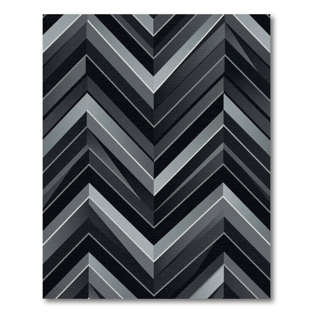 Monochrome Chevron Stripe Composition Rug