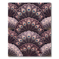 Art Deco Plum Peacock Feather Fan Rug