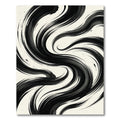 Ink Swirl Black White Waves Rug
