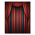Draped Velvet Fire Stage Red Rug