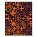 Fiery Orange Geometric Cross Tapestry Rug