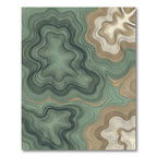 Sage and Ochre Earthy Topographic Abstract Rug