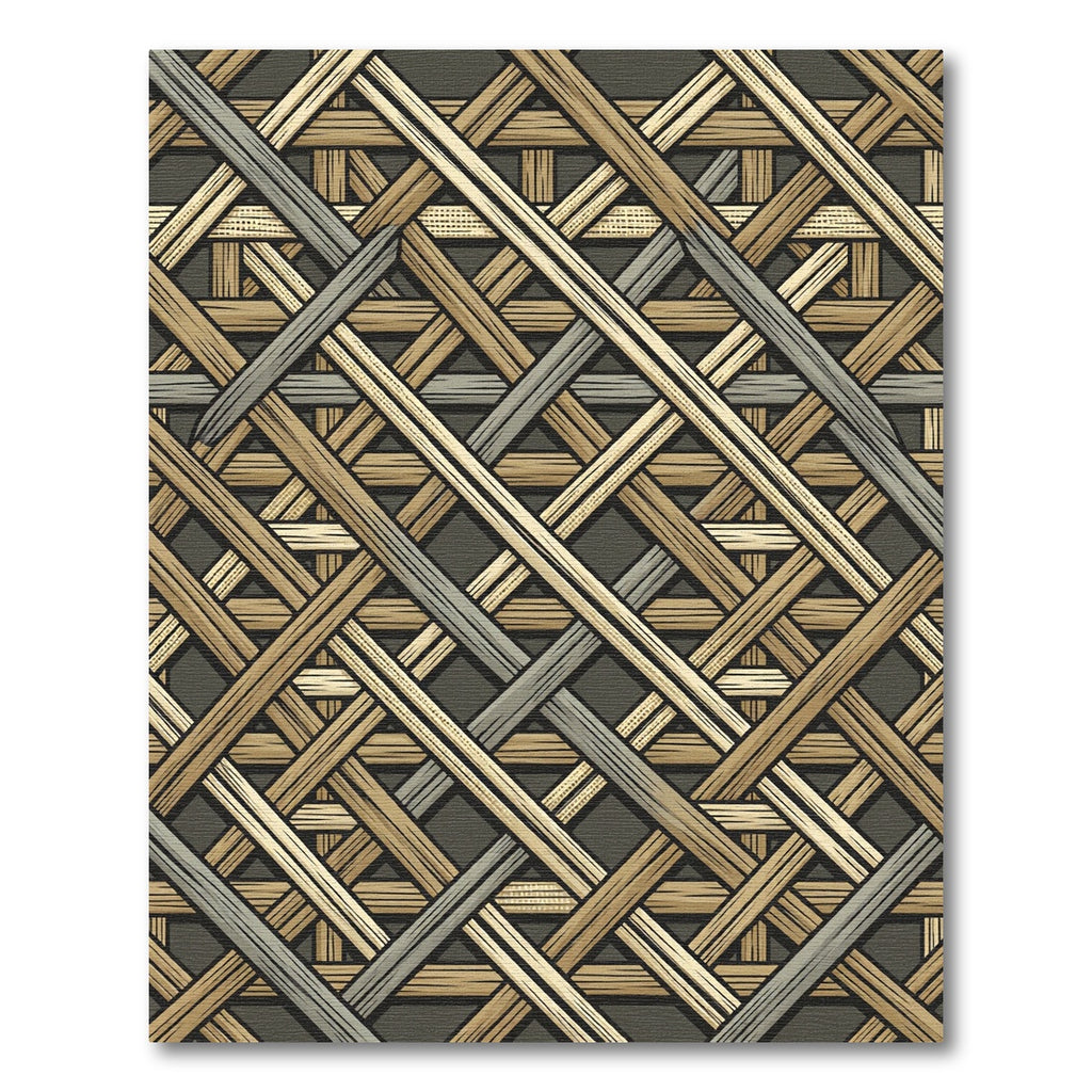 Geometric Woven Earthy Lattice Rug