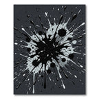 Monochrome Splash Burst Abstraction Rug