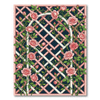 Pink Garden Trellis Rose Arch Rug