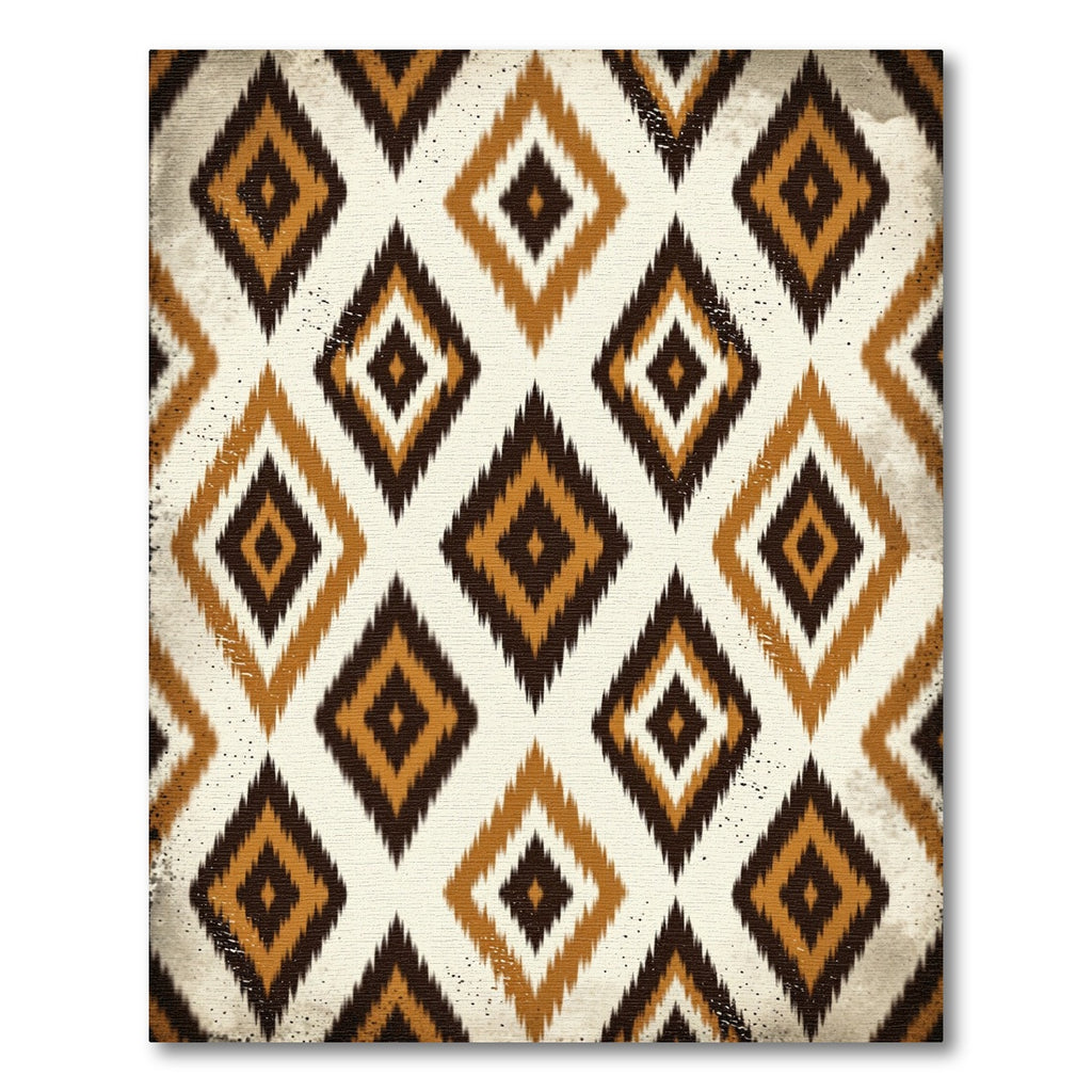 Earth Tone Ikat Diamond Geometric Rug