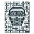 Modern Monochrome Woven Basket Geometric Rug