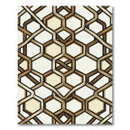 Brown Interlocking Hexagonal Weave Render Rug