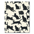 Whimsical Dark Feline Silhouette Illustration Rug