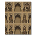 Earthy Tone Arched Floral Court Rug