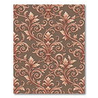 Rose Gold Baroque Scrollwork Ornament Rug