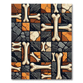 Ochre Black Bone Mosaic Grid Rug