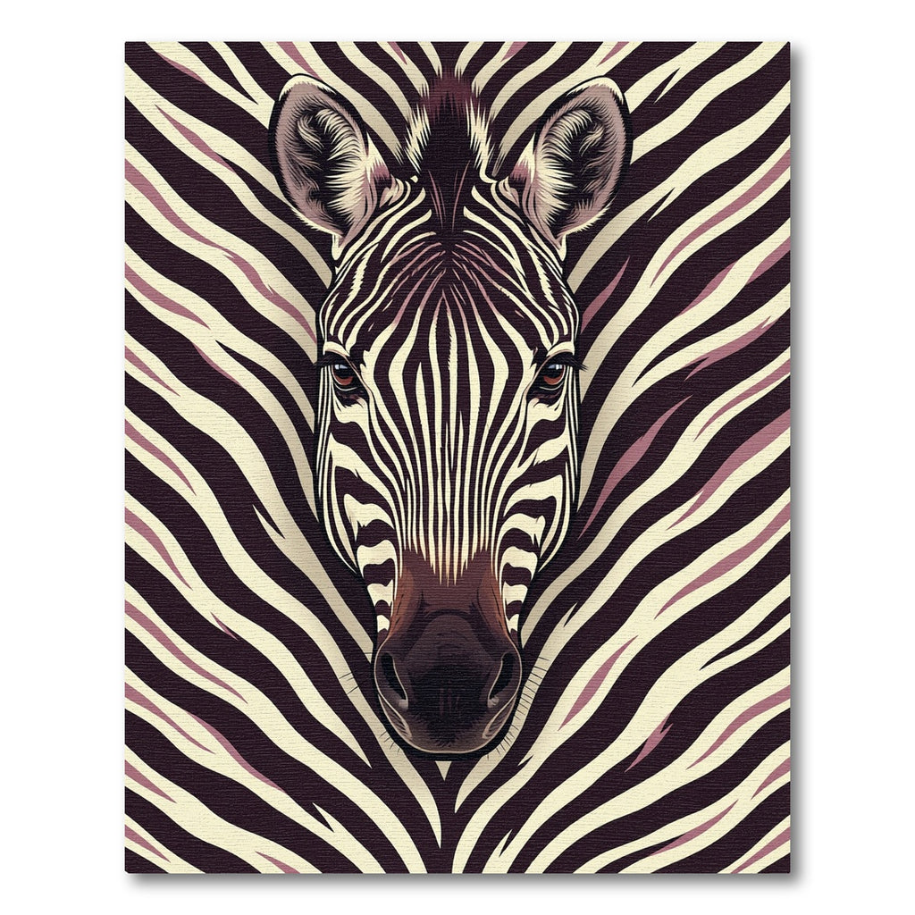 Zebra Stripe Portrait Black And Beige Rug