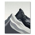 Minimalist Monochrome Alpine Peak Mountain Rug