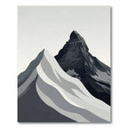 Minimalist Monochrome Alpine Peak Mountain Rug