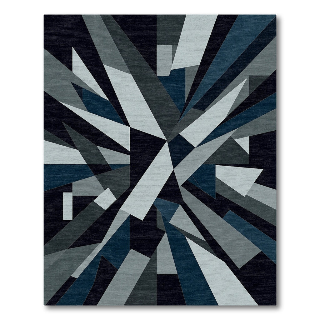 Deep Blue Geometric Burst Rug