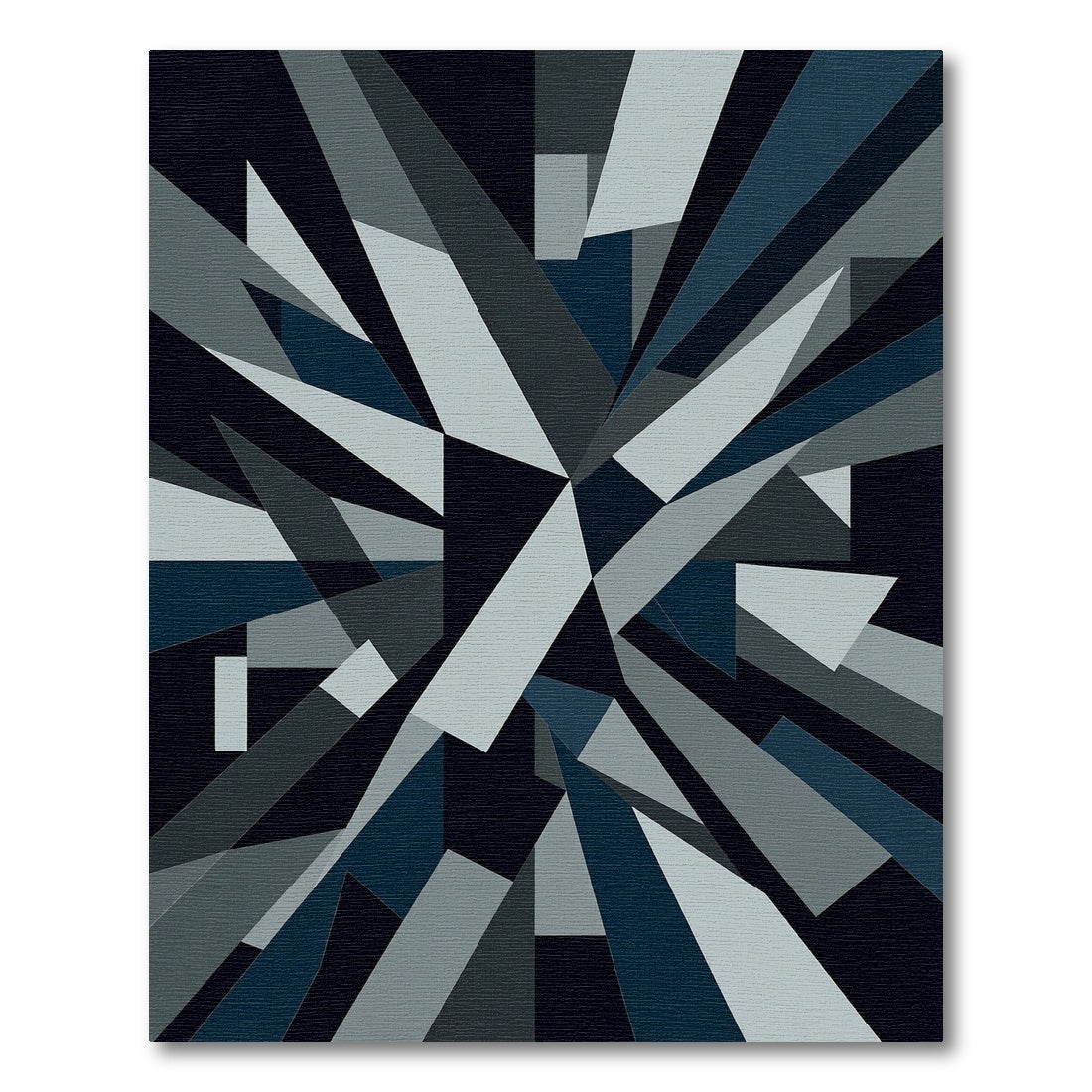 Deep Blue Geometric Burst Rug