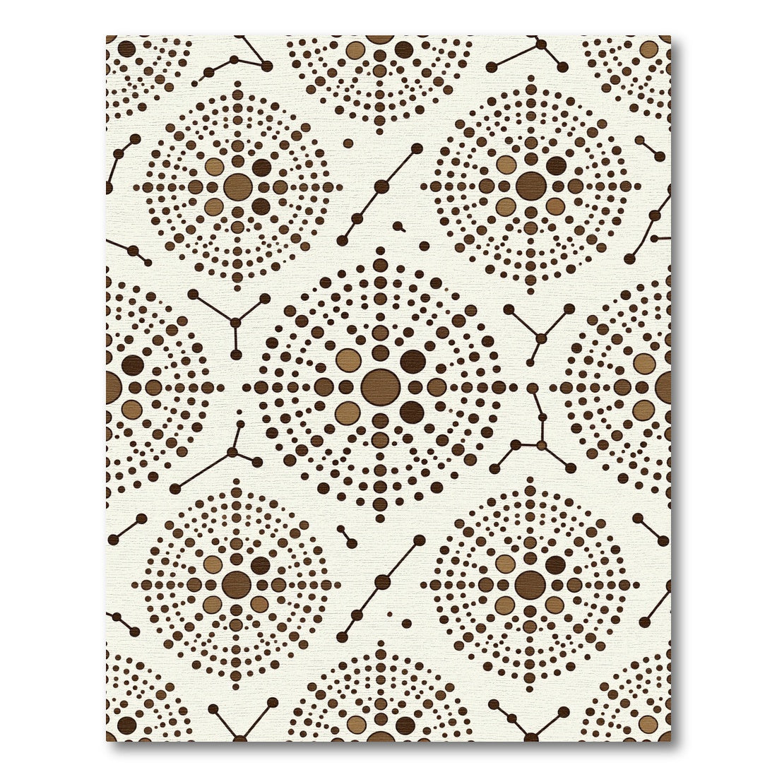 Brown Dot Mandala Geometric Diamond Rug