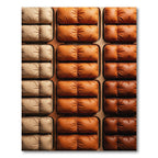 Gradient Amber Leather Tufted Grid Rug