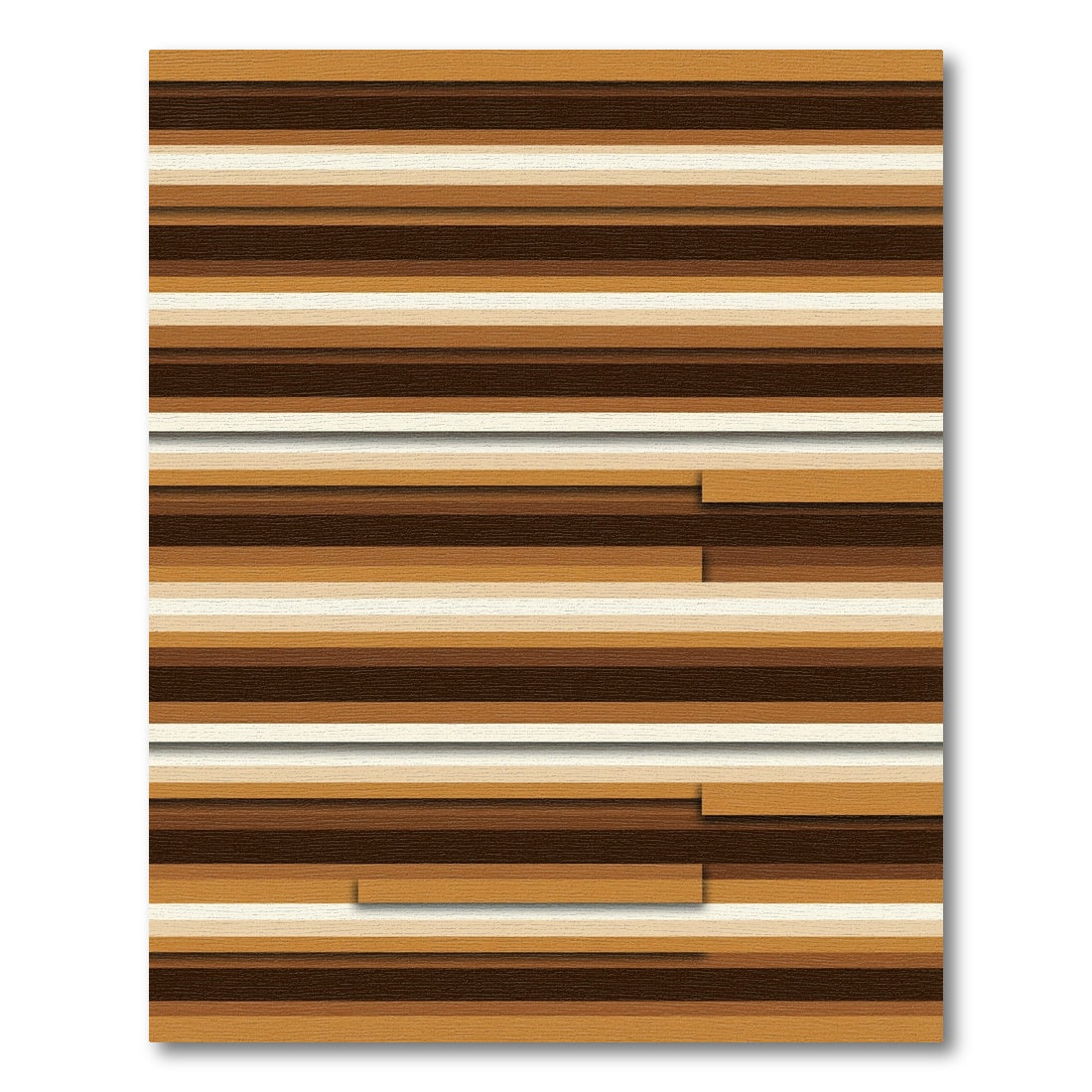 Earthy Tones Striped Layered Look Rug
