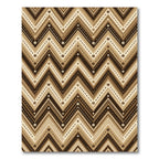 Earthy Tones Chevron Floral Zigzag Rug