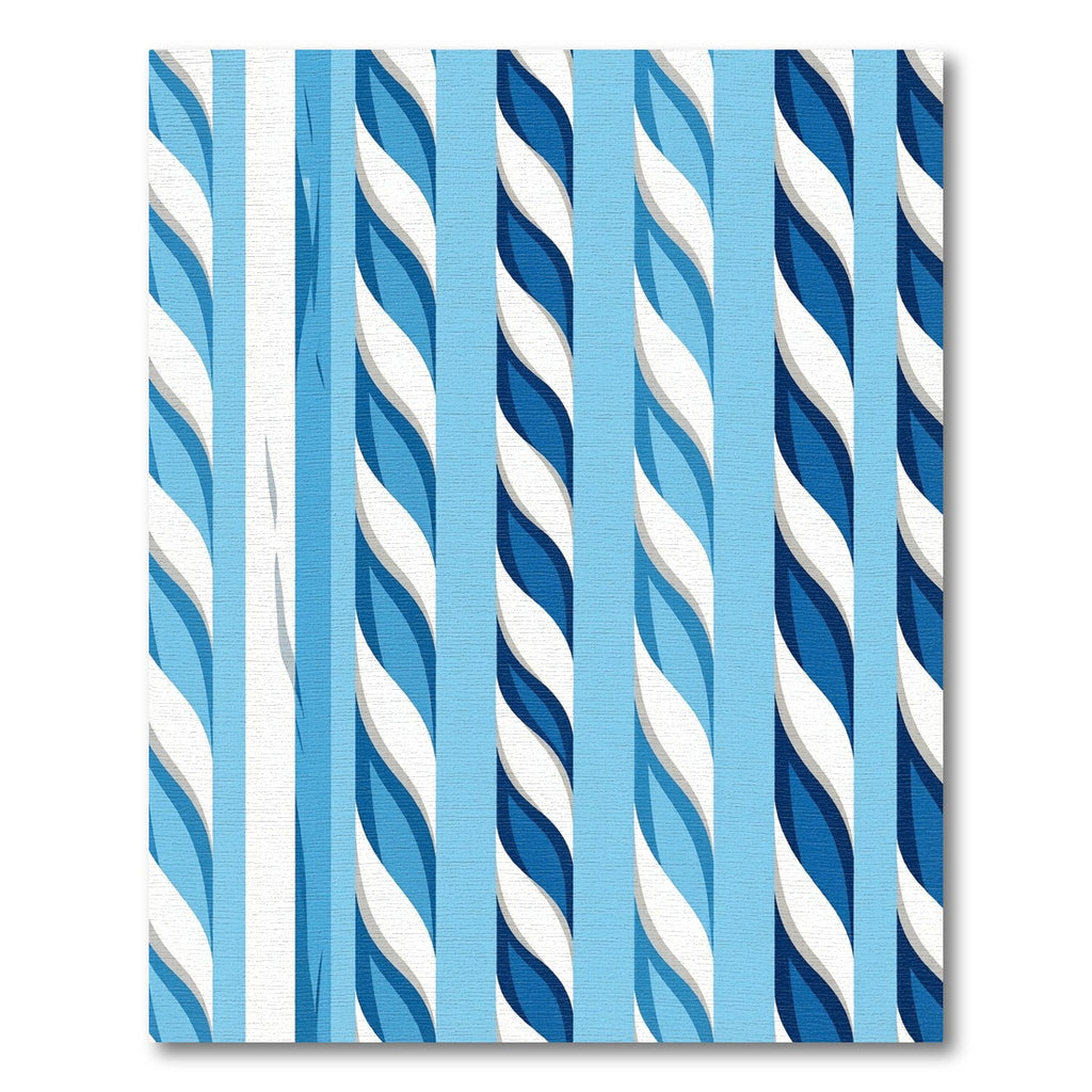 Blue White Twisted Stripe Harmony Rug