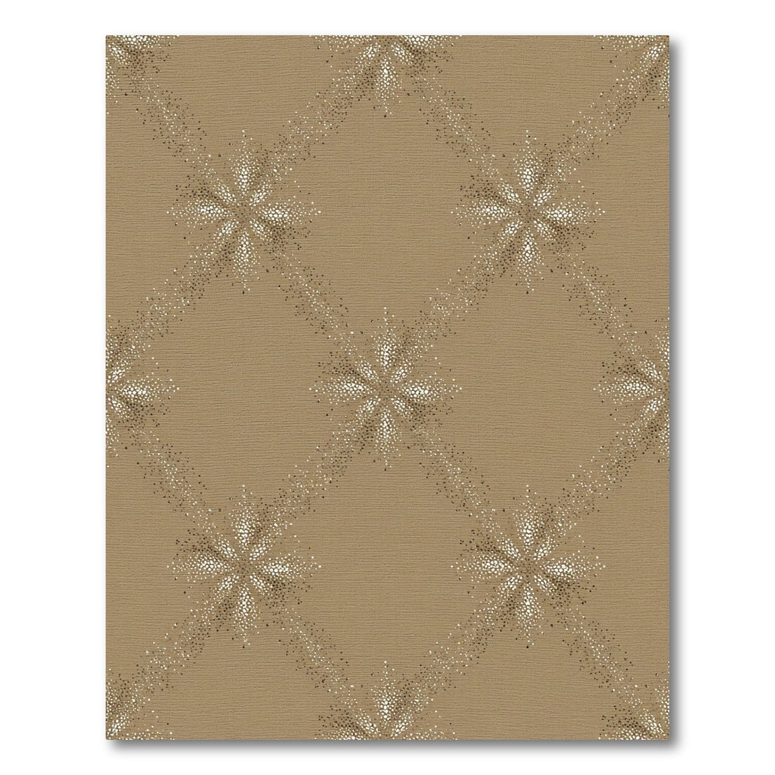 Golden Starburst Diamond Lattice Rug