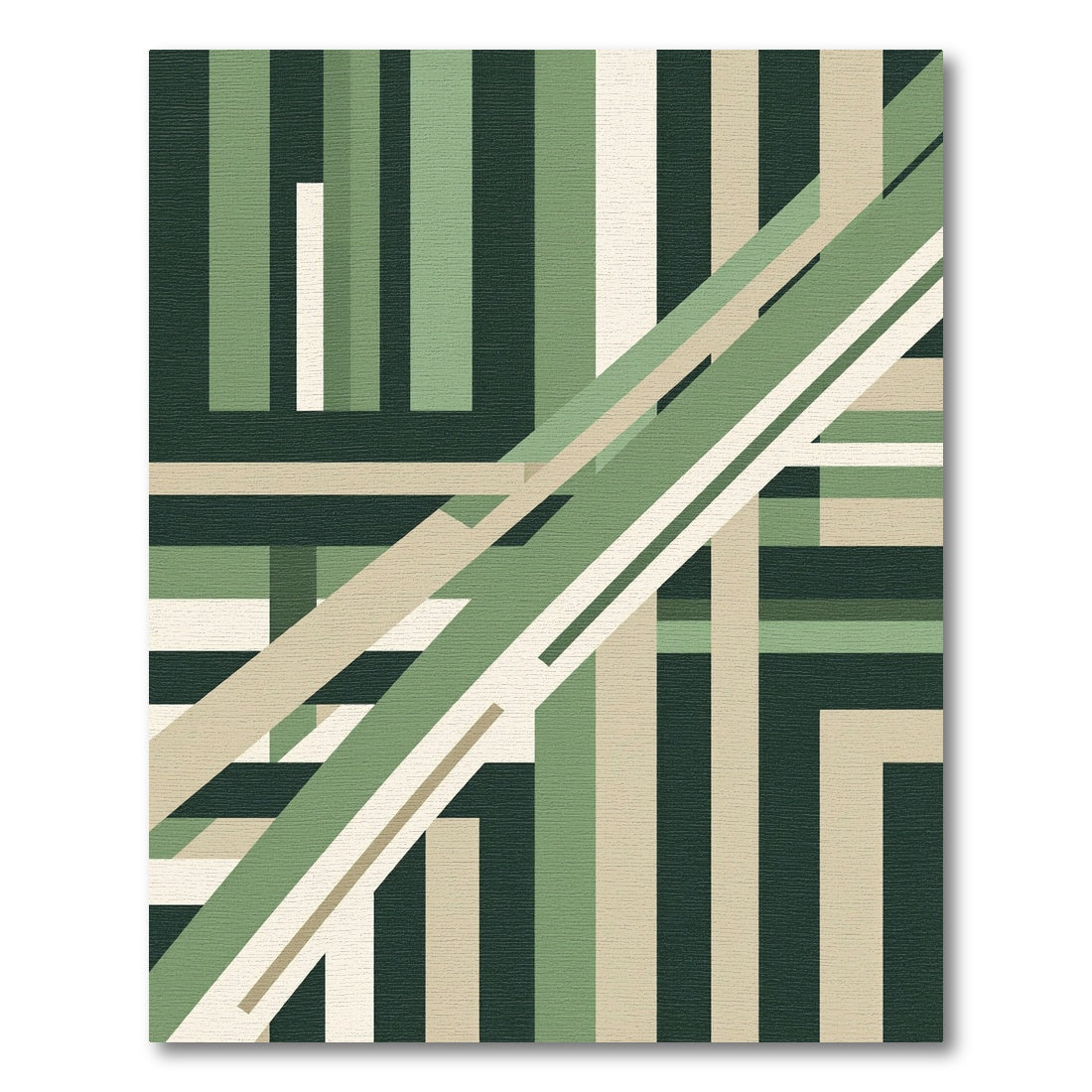 Minimalist Olive Geometric Linear Abstract Rug