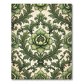 Sage Green Scroll Floral Medallion Rug