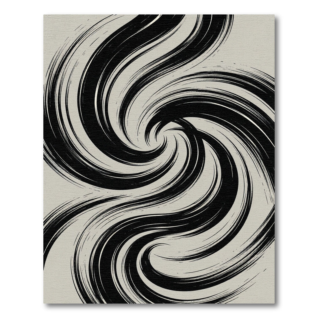 Minimalist Monochrome Abstract Swirling Vortex Rug