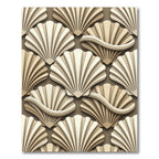 Elegant Cream Seashell Sculpted Wave Flow Rug