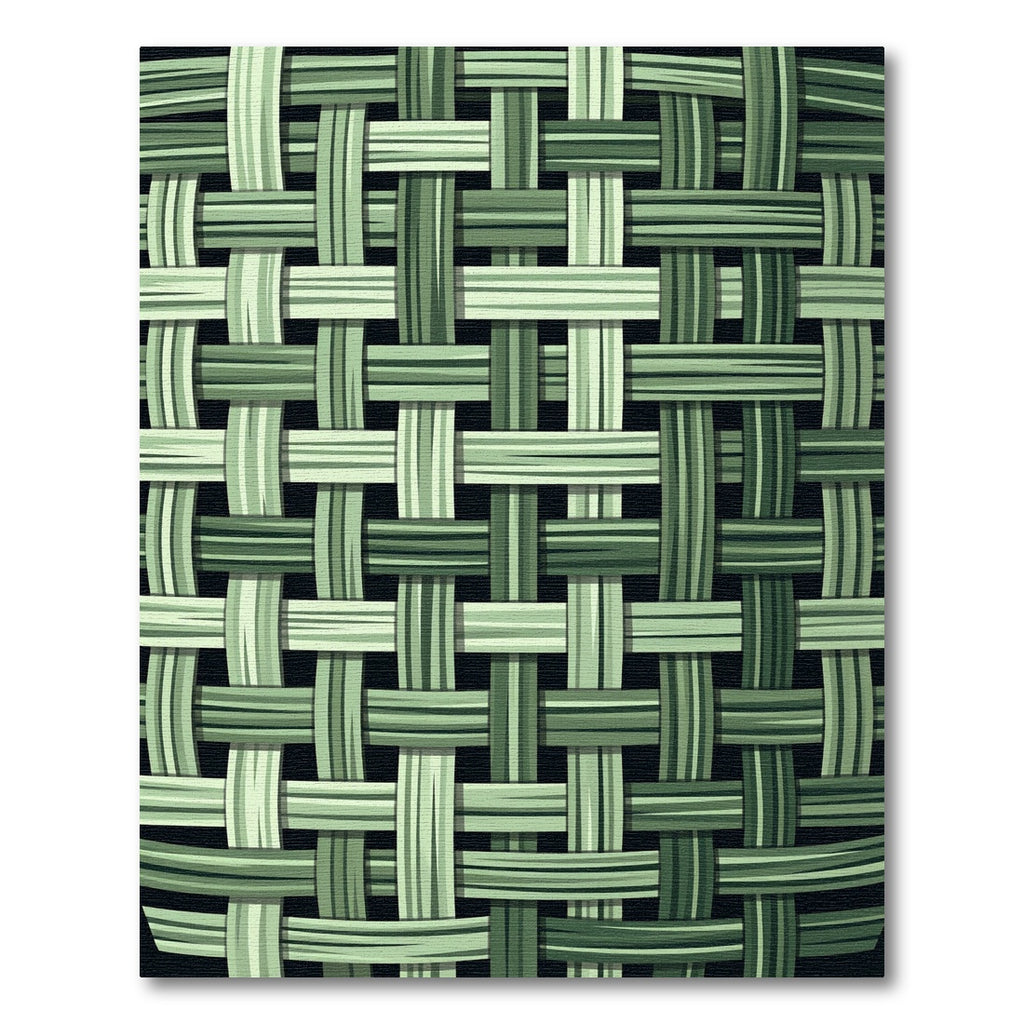 Green Woven Basket Weave Rug